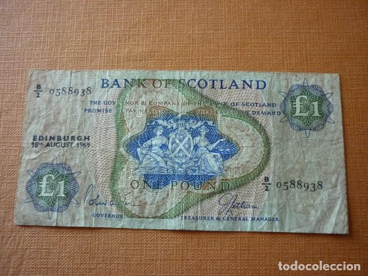 Billetes extranjeros: ESCOCIA, 1 LIBRA 1969 - Foto 1