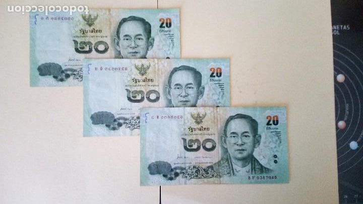 Billetes extranjeros: 3 BILLETES TAILANDIA DE 20 BATH - Foto 1