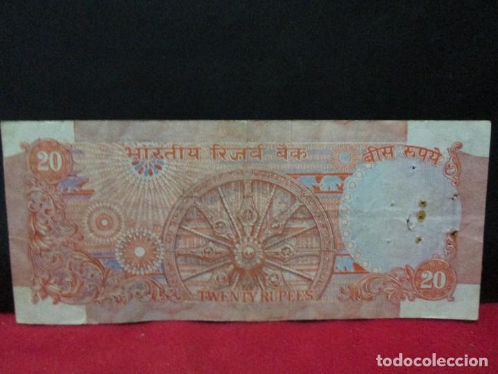 Billetes extranjeros: 20 RUPEES INDIA 1970 - Foto 2