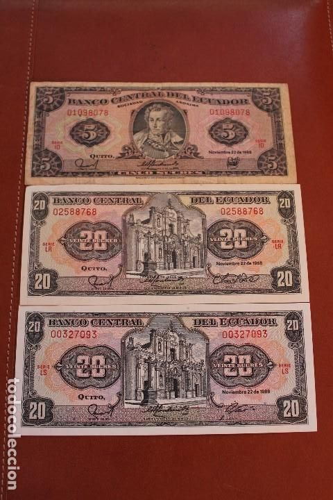 Billetes extranjeros: ECUADOR. LOTE 3 BILLETES - Foto 1