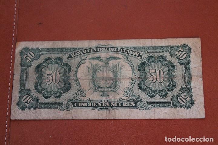 Billetes extranjeros: ECUADOR. 50 SUCRES - Foto 2