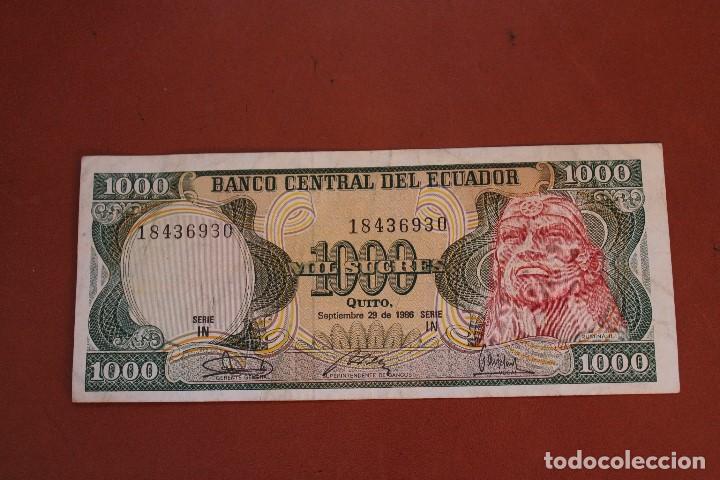 Billetes extranjeros: ECUADOR 1000 SUCRES - Foto 1