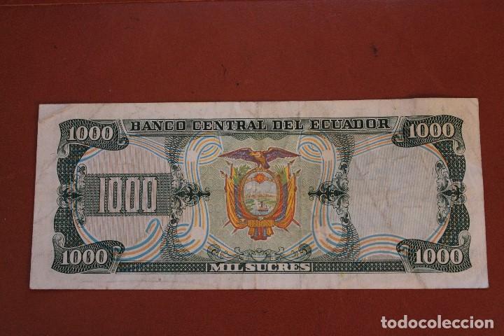 Billetes extranjeros: ECUADOR 1000 SUCRES - Foto 2