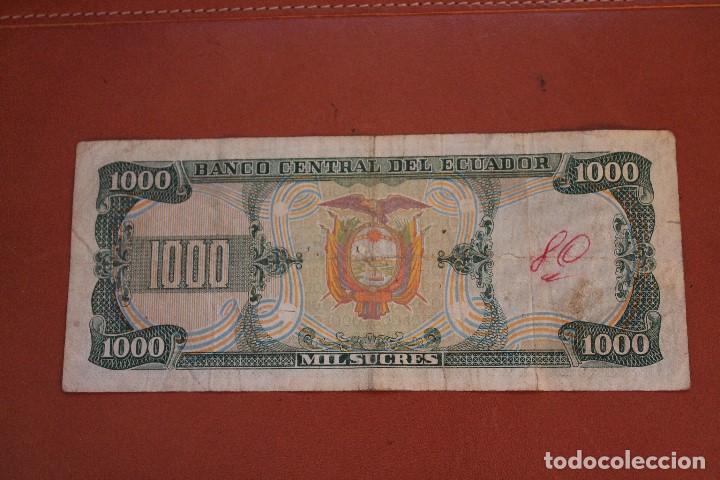 Billetes extranjeros: ECUADOR. 1000 SUCRES - Foto 2