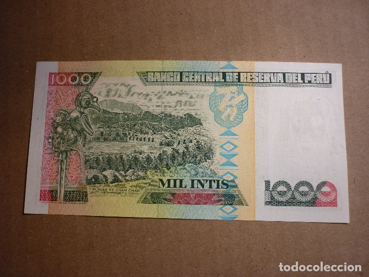 Billetes extranjeros: PERU, 1000 INTIS 1988 B9124356C SC - Foto 2