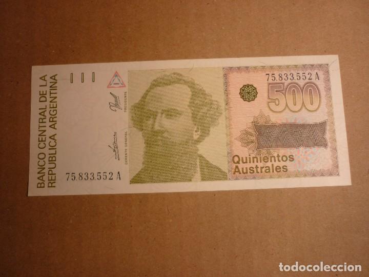 Billetes extranjeros: ARGENTINA, 500 AUSTRALES (1985-90) - Foto 1
