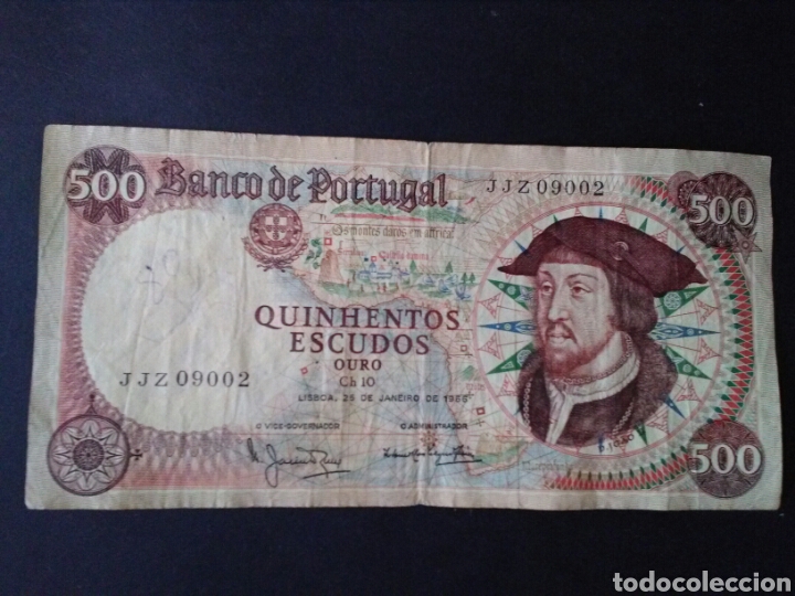 portugal. billete de 500 escudos. 25/1/1966. ci - Compra venta en