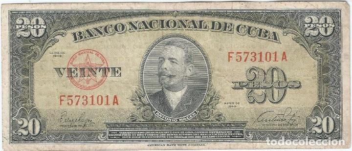 Billetes extranjeros: Cuba 20 pesos 1949 pick 80a - Foto 1