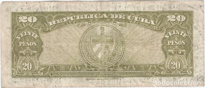 Billetes extranjeros: Cuba 20 pesos 1949 pick 80a - Foto 2