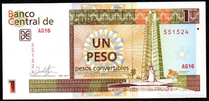 Billetes extranjeros: CUBA 1 Peso Convertible - 2017 - Sin Circular - Foto 1