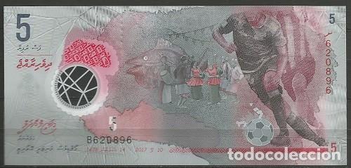 Internationale Banknoten: MALDIVAS - MALEDIVEN - 5 RUFIYAA 2017 - POLIMERO - SIN CIRCULAR