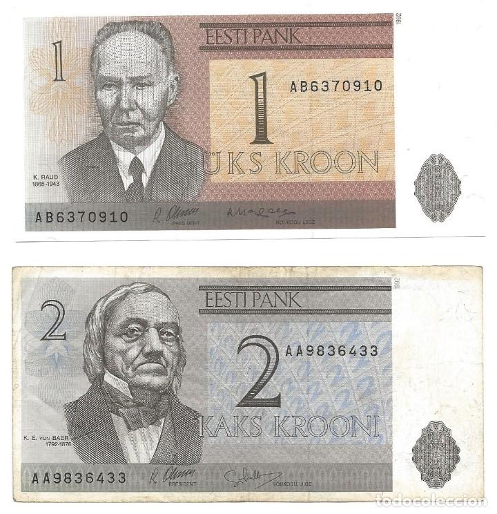 Billetes extranjeros: LOTE 2 BILLETES ESTONIA - Foto 1