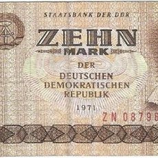 Billetes extranjeros: ALEMANIA DEMOCRÁTICA - GERMANY DEMOCRÁTIC 10 MARK 1971 REPLACEMENT ZN PICK 28B.R SUSTITUCION. Lote 127887627