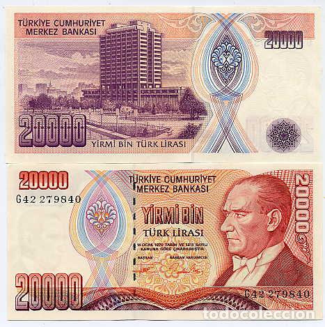 TURKEY 20000 20,000 LIRASI LIRA 1995 P 202 UNC