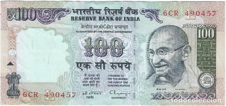 Billetes extranjeros: India 100 rupees 1996, letra L pick 91c - Foto 1