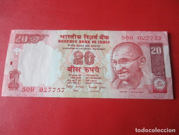 Billetes extranjeros: India. billete de 20 rupias - Foto 1