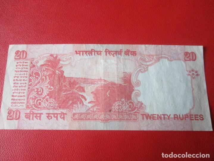 Billetes extranjeros: India. billete de 20 rupias - Foto 2