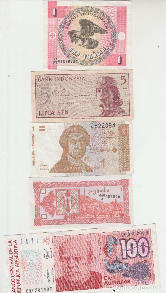 Billetes extranjeros: LOTE DE 5 BILLETES EXTRANJEROS - Foto 1