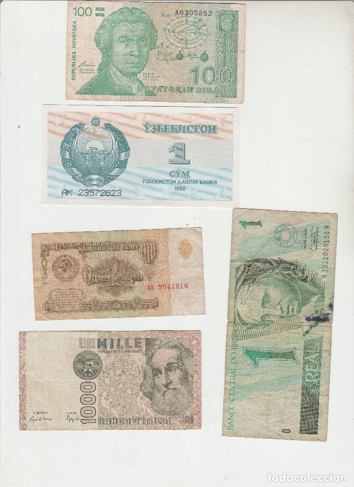 Billetes extranjeros: LOTE DE 5 BILLETES EXTRANJEROS - Foto 1