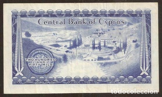 Billetes extranjeros: CHIPRE. 250 mils 1.4.1969. Pick 41a. - Foto 2