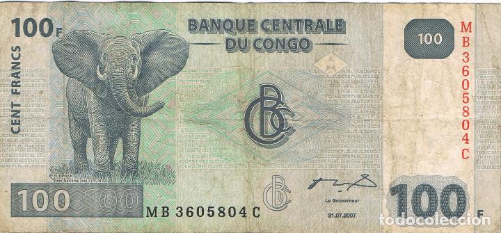 Billetes extranjeros: BILLETE DEL CONGO, 2007, 100 FRANCOS (LOTE 3) - Foto 1