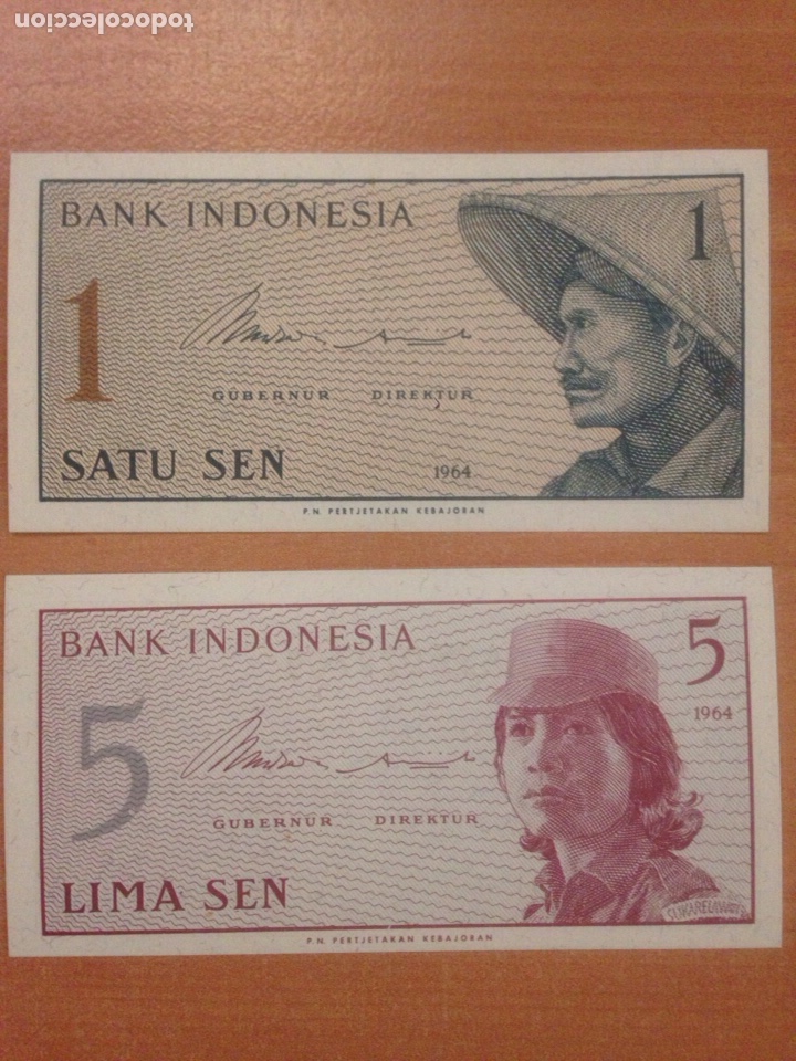 Billetes extranjeros: LOTE BILLETES DE INDONESIA 1 y 5 SIN CIRCULAR - Foto 1