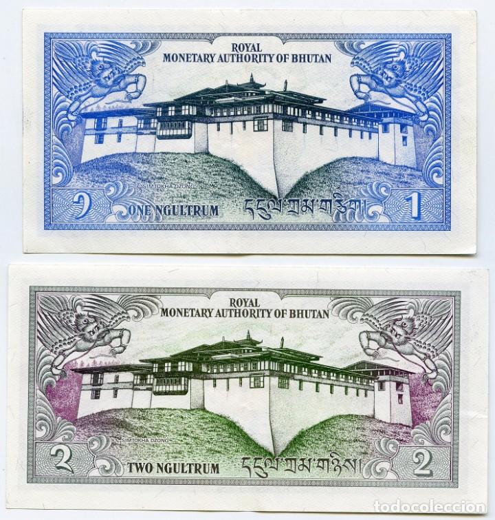 Billetes extranjeros: 2 billetes de Bhutan, sin circular - Foto 2