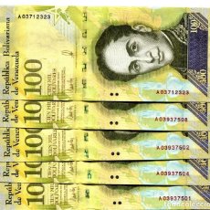 Billetes extranjeros: VENEZUELA 100000 BOLIVARES 2017-2018 P-NEW UNC LOT 5 PCS
