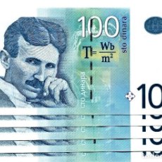 Billetes extranjeros: SERBIA 100 DINARA 2013 P-57B UNC LOT 5 PCS