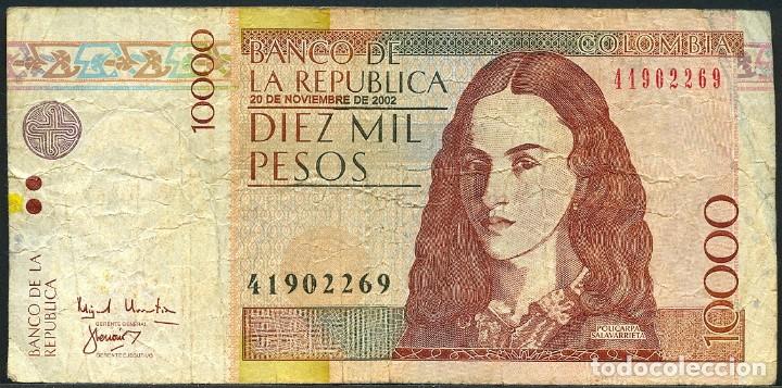 Billetes extranjeros: CMC COLOMBIA 10000 PESOS 2002 PICK 453-E BC - Foto 1