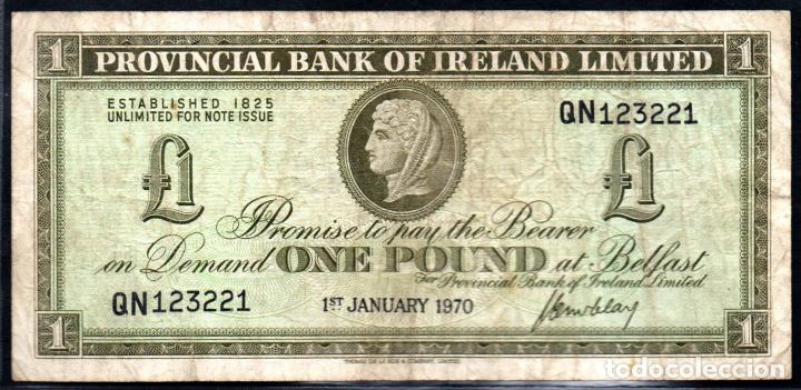 Billetes extranjeros: Banco Provincial de IRLANDA - 1 Libra, 1970. - Foto 1