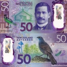 Billetes extranjeros: NEW ZEALAND 50 DOLLARS, 2016, P194, UNC, POLYMER, SIR APIRANA NGATA. Lote 174247115