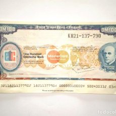 Billetes extranjeros: EURO TRAVELLER CHEQUE ALEMANIA FEDERAL THOMAS COOK 100 MARK MARCOS MASTER CARD. Lote 151952622