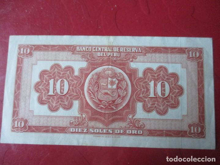 Billetes extranjeros: Peru. billete de 10 soles 1966 - Foto 2