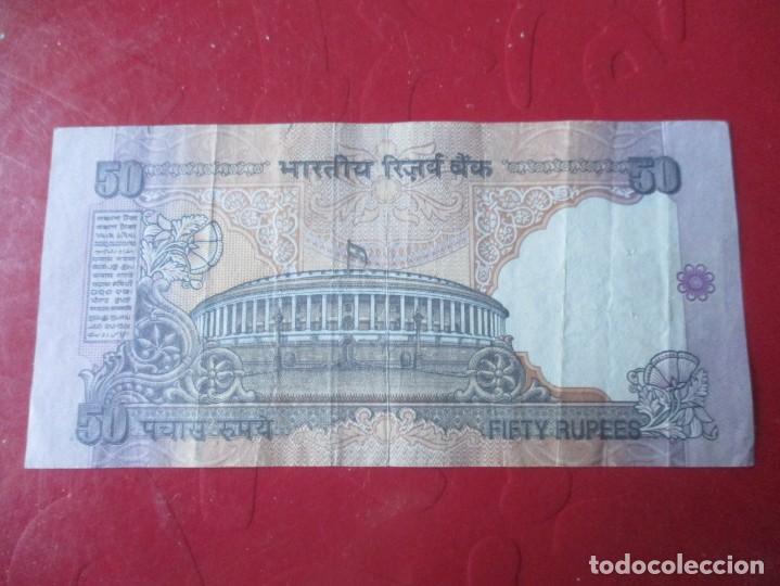 Billetes extranjeros: India. billete de 50 rupias - Foto 2