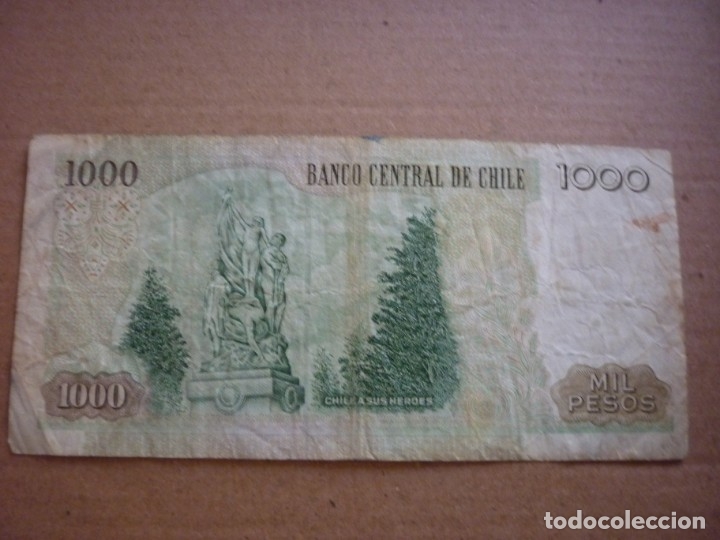 Billetes extranjeros: CHILE - 1000 PESOS 1993 FB2180939 BC - Foto 2
