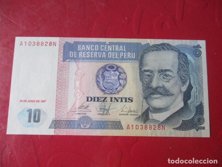 Billetes extranjeros: Peru. billete de 10 intis. 1987 - Foto 1