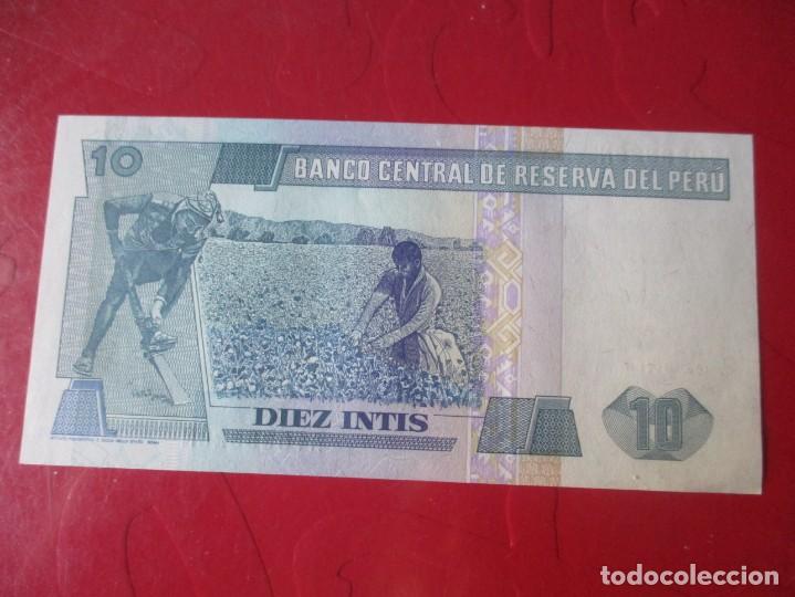 Billetes extranjeros: Peru. billete de 10 intis. 1987 - Foto 2