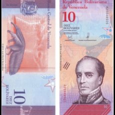Billetes extranjeros: BILLETE DE AMERICA (VENEZUELA) 10 BOLIVARES 2018 UNC. Lote 382406344