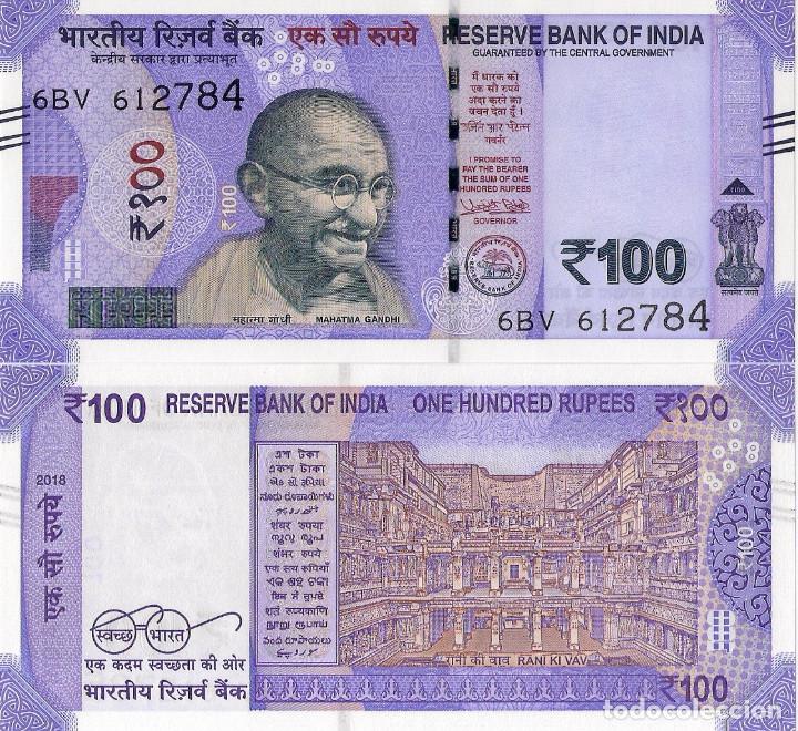 Billetes extranjeros: INDIA 100 RUPEES 2018, B301, UNC - Foto 1