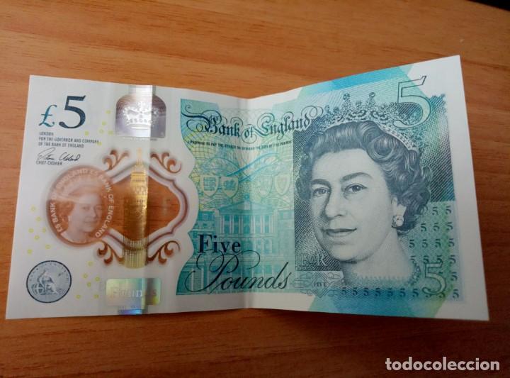 Billetes extranjeros: Billete de Inglaterra 5 libras - Foto 1