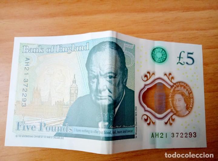 Billetes extranjeros: Billete de Inglaterra 5 libras - Foto 2