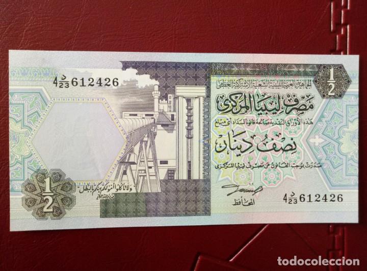 Billetes extranjeros: Billete de Libia 1/2 dinar S/C plancha - Foto 1