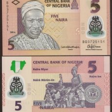 Billetes extranjeros: NIGERIA. 5 NAIRA 2014. S/C. POLIMERO.. Lote 365302931