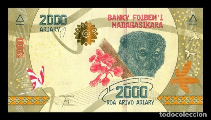 Billetes extranjeros: Madagascar 2000 Ariary 2017 Pick 101a Sc Unc - Foto 1