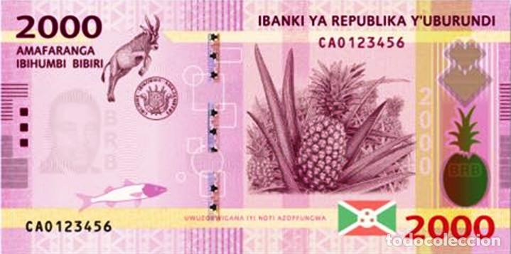 Billetes extranjeros: BURUNDI, 2000 FRANCS, 2015, P52, UNC, DESIGN PINEAPPLE - Foto 2