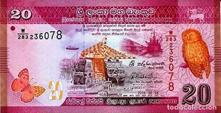 Billetes extranjeros: SRI LANKA, 20 Rupees, 2015, P123, UNC - Foto 2