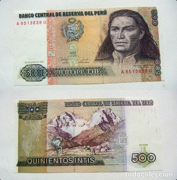 Billetes extranjeros: BILLETE DE PERU 500 INTIS 1987 SIN CIRCULAR - Foto 1