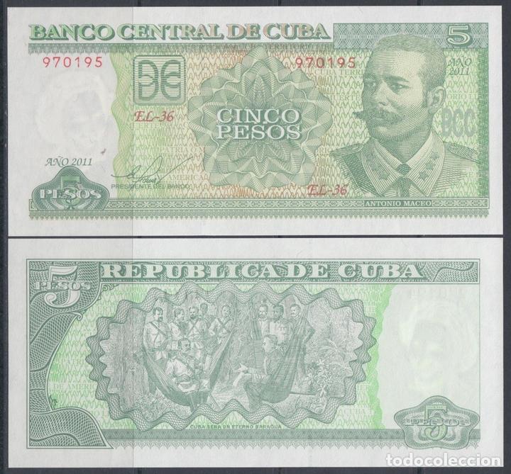 Billetes extranjeros: 2011-BK-100 CUBA 5$ 2011 ANTONIO MACEO. UNC - Foto 2