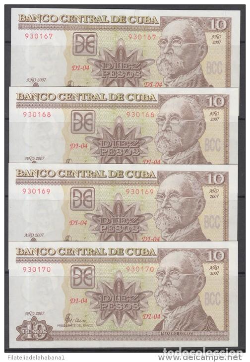 Billetes extranjeros: 2007-BK-15 CUBA UNC 2007 10$. MAXIMO GOMEZ. 4 CONSECUTIVE. - Foto 1